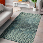 Steel Blue Snakeskin Print Area Rug