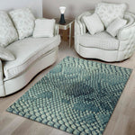 Steel Blue Snakeskin Print Area Rug