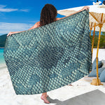 Steel Blue Snakeskin Print Beach Sarong Wrap