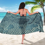 Steel Blue Snakeskin Print Beach Sarong Wrap