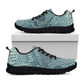 Steel Blue Snakeskin Print Black Running Shoes