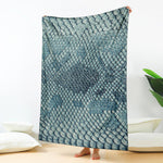 Steel Blue Snakeskin Print Blanket