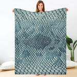 Steel Blue Snakeskin Print Blanket