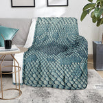 Steel Blue Snakeskin Print Blanket