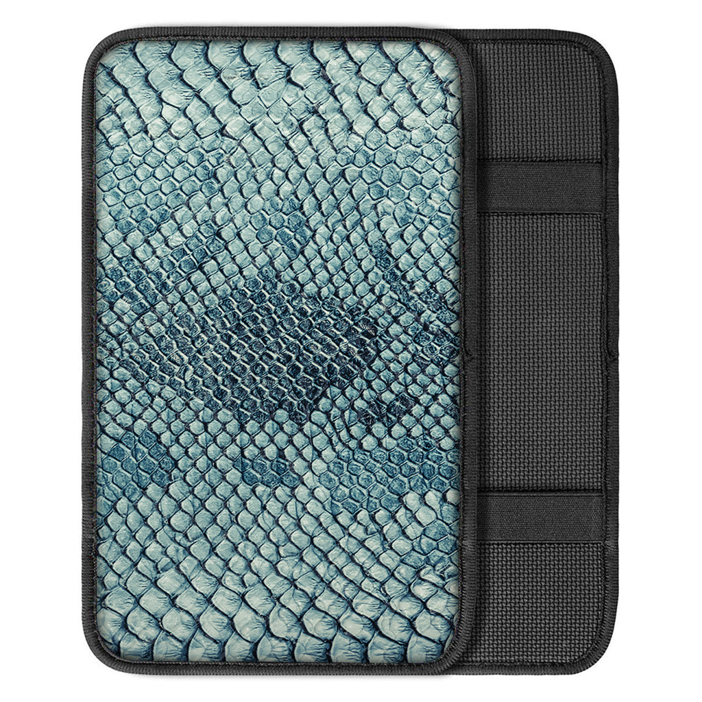 Steel Blue Snakeskin Print Car Center Console Cover