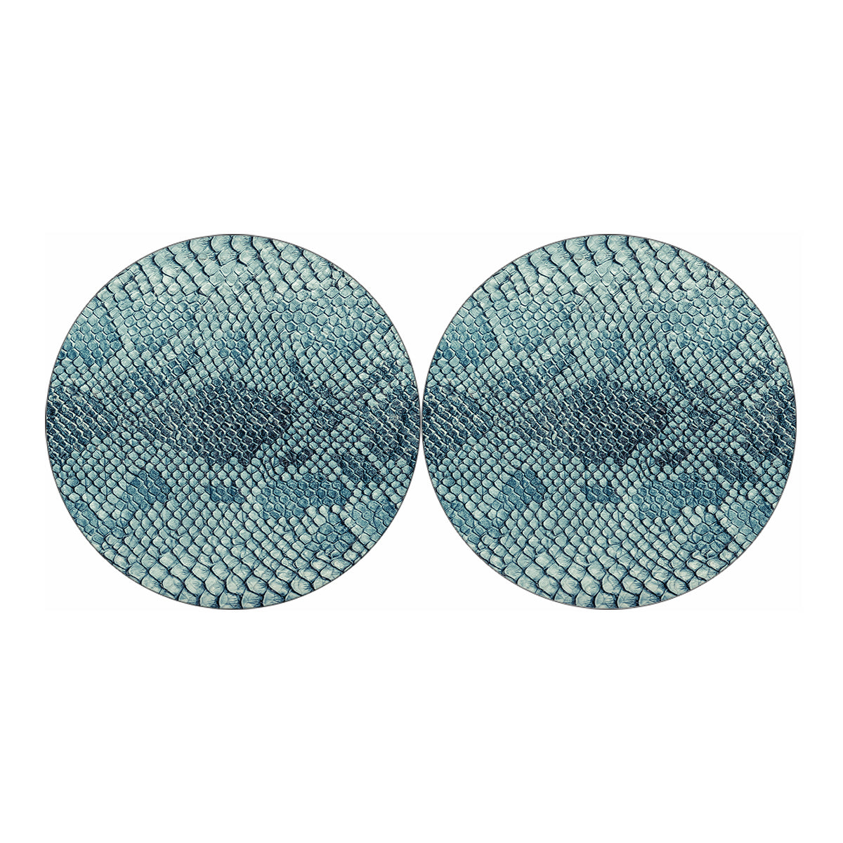 Steel Blue Snakeskin Print Car Coasters