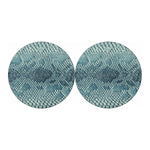 Steel Blue Snakeskin Print Car Coasters