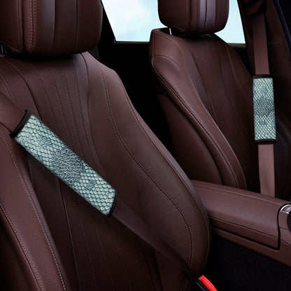 Steel Blue Snakeskin Print Car Seat Belt Covers