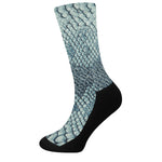 Steel Blue Snakeskin Print Crew Socks