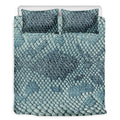 Steel Blue Snakeskin Print Duvet Cover Bedding Set