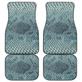 Steel Blue Snakeskin Print Front and Back Car Floor Mats