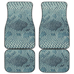 Steel Blue Snakeskin Print Front and Back Car Floor Mats