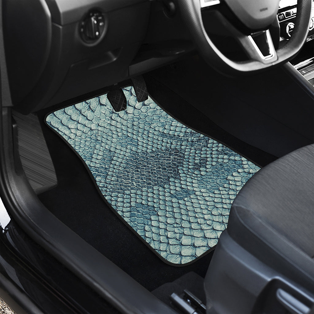 Steel Blue Snakeskin Print Front and Back Car Floor Mats