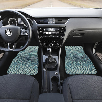 Steel Blue Snakeskin Print Front Car Floor Mats