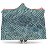 Steel Blue Snakeskin Print Hooded Blanket