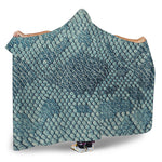 Steel Blue Snakeskin Print Hooded Blanket