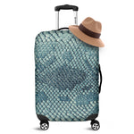 Steel Blue Snakeskin Print Luggage Cover