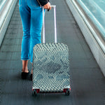 Steel Blue Snakeskin Print Luggage Cover
