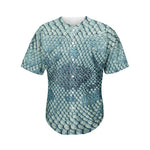 Steel Blue Snakeskin Print Men's Baseball Jersey