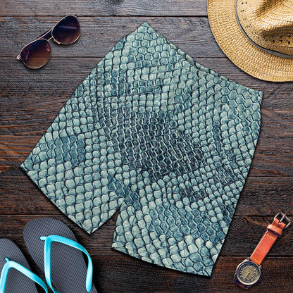 Steel Blue Snakeskin Print Men's Shorts