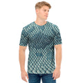 Steel Blue Snakeskin Print Men's T-Shirt