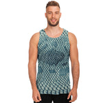 Steel Blue Snakeskin Print Men's Tank Top