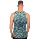 Steel Blue Snakeskin Print Men's Tank Top
