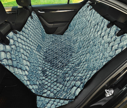 Steel Blue Snakeskin Print Pet Car Back Seat Cover