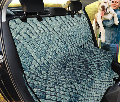 Steel Blue Snakeskin Print Pet Car Back Seat Cover