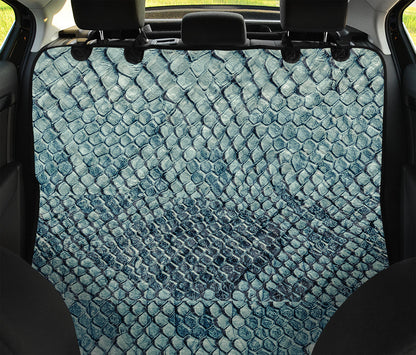 Steel Blue Snakeskin Print Pet Car Back Seat Cover