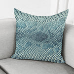 Steel Blue Snakeskin Print Pillow Cover