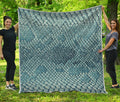 Steel Blue Snakeskin Print Quilt