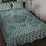 Steel Blue Snakeskin Print Quilt Bed Set