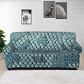 Steel Blue Snakeskin Print Sofa Cover