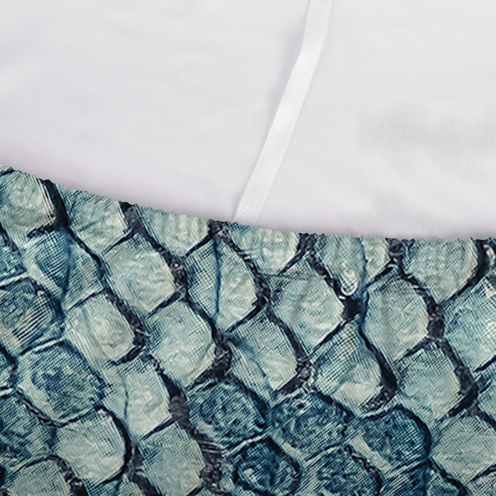 Steel Blue Snakeskin Print Sofa Cover
