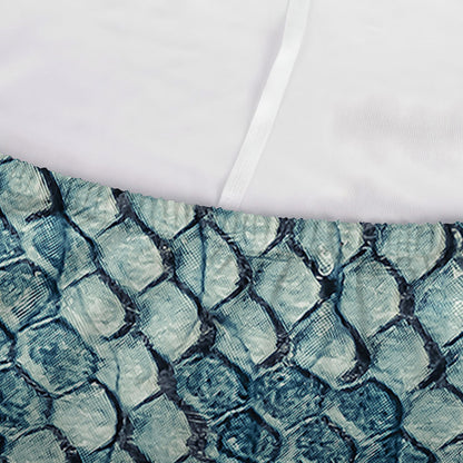 Steel Blue Snakeskin Print Sofa Cover