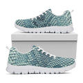 Steel Blue Snakeskin Print White Running Shoes