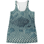 Steel Blue Snakeskin Print Women's Racerback Tank Top
