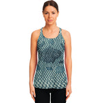 Steel Blue Snakeskin Print Women's Racerback Tank Top