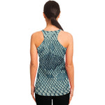 Steel Blue Snakeskin Print Women's Racerback Tank Top