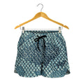Steel Blue Snakeskin Print Women's Shorts
