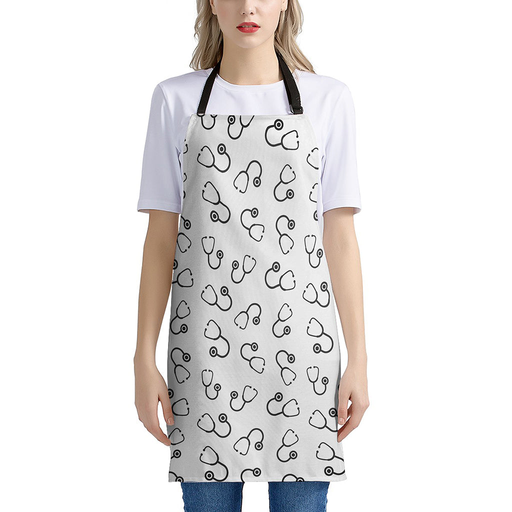 Stethoscope Sign Pattern Print Apron