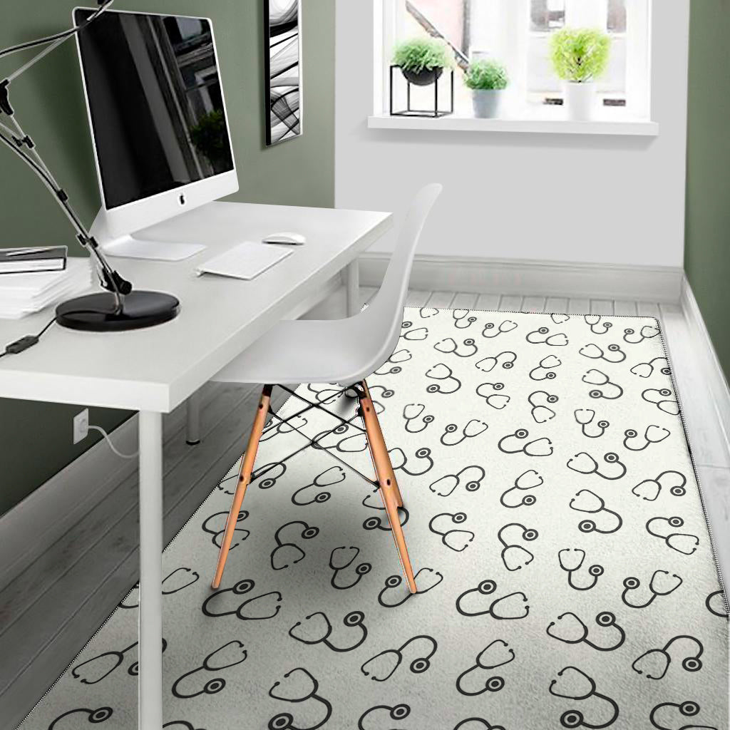 Stethoscope Sign Pattern Print Area Rug