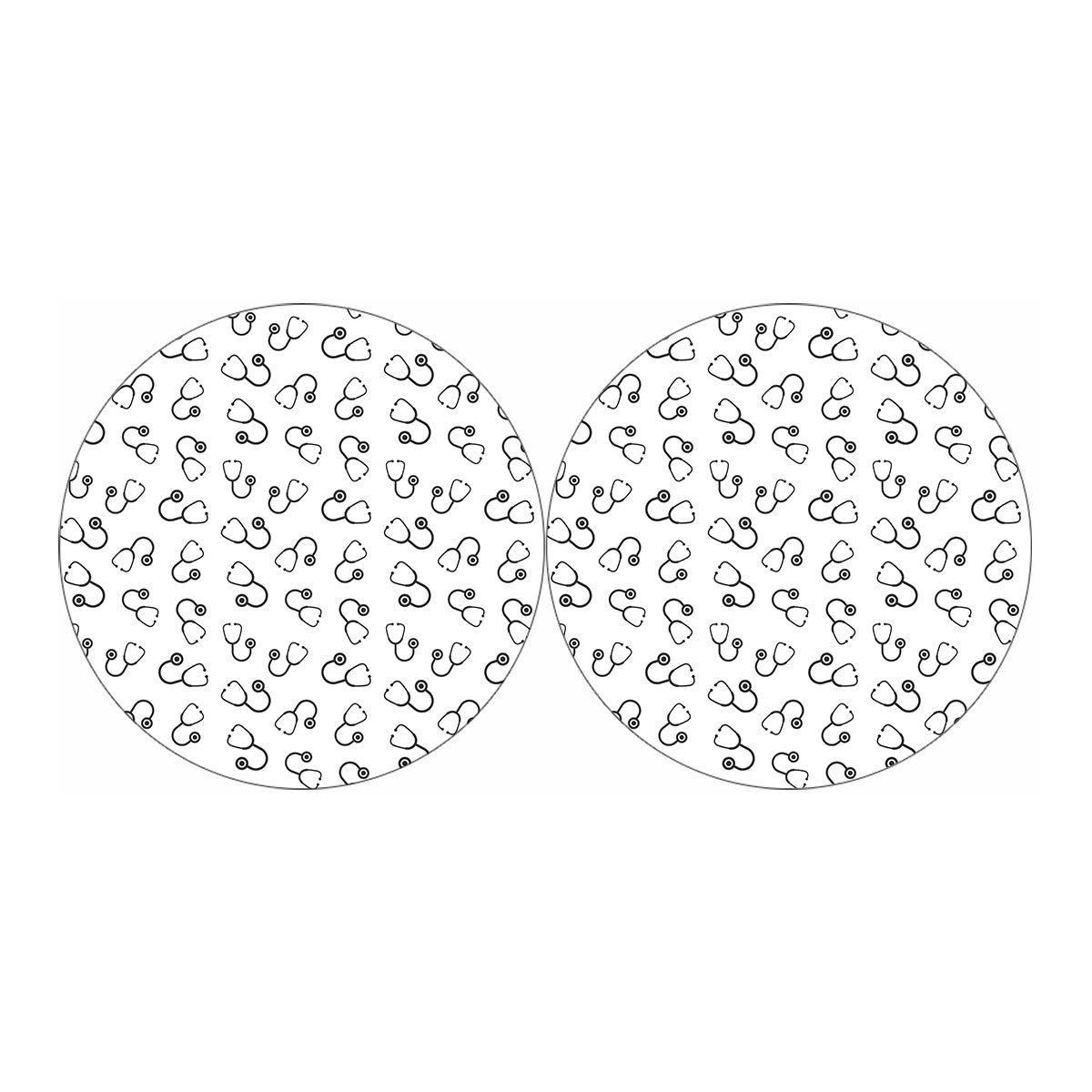 Stethoscope Sign Pattern Print Car Coasters