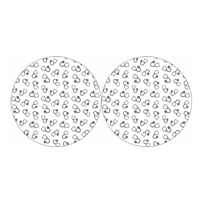 Stethoscope Sign Pattern Print Car Coasters