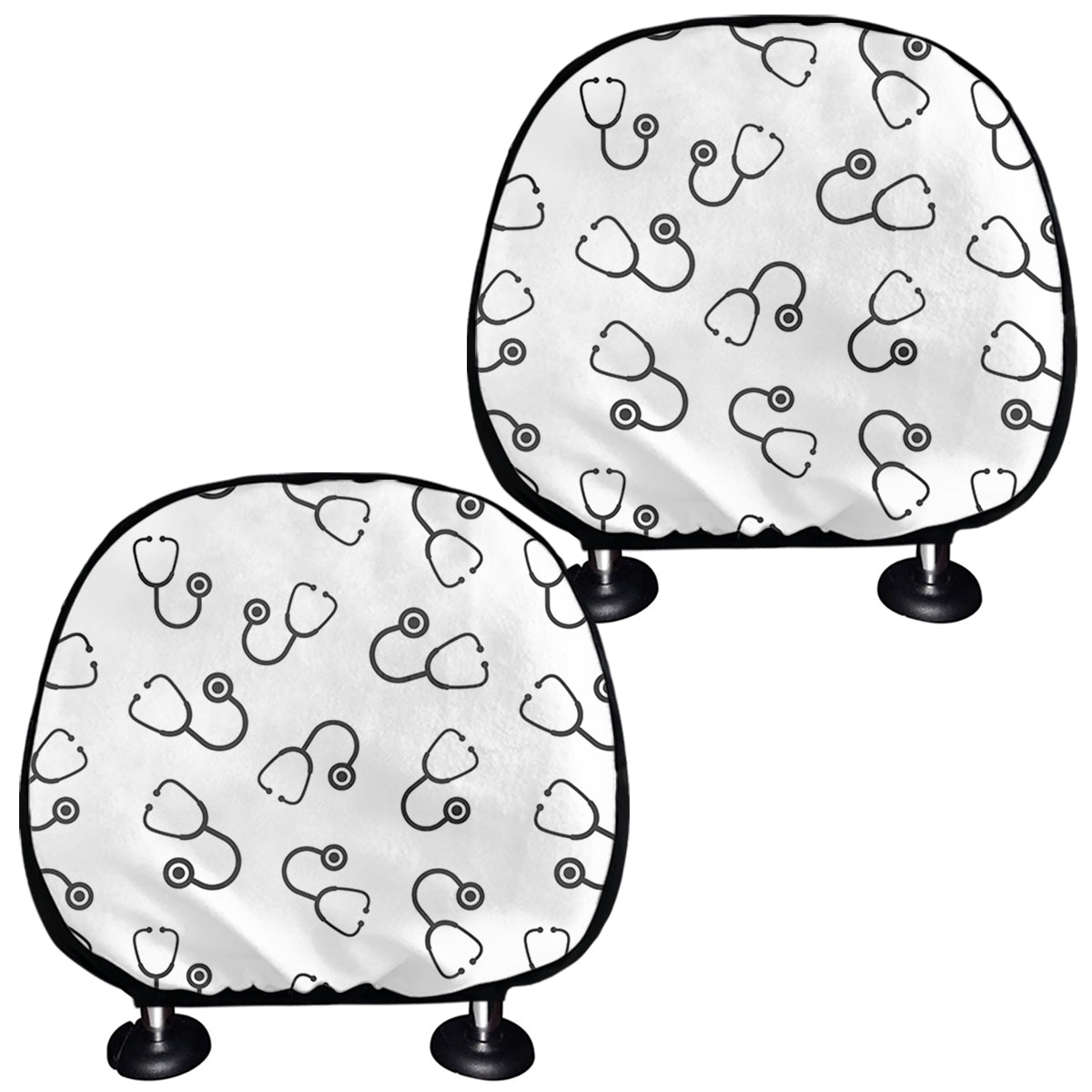 Stethoscope Sign Pattern Print Car Headrest Covers