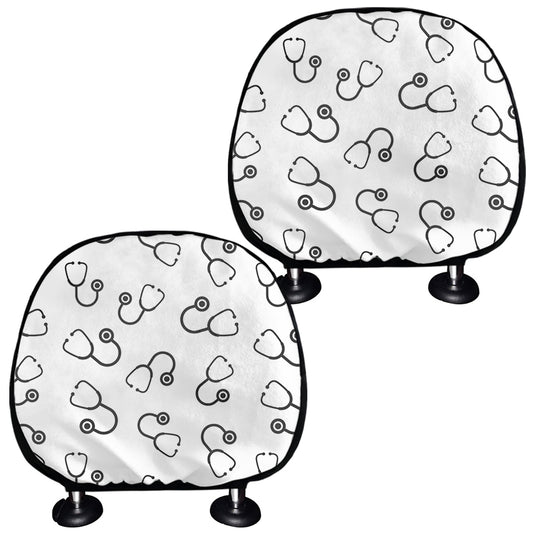 Stethoscope Sign Pattern Print Car Headrest Covers