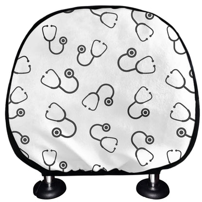 Stethoscope Sign Pattern Print Car Headrest Covers