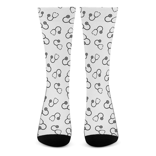 Stethoscope Sign Pattern Print Crew Socks