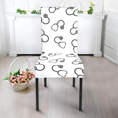 Stethoscope Sign Pattern Print Dining Chair Slipcover
